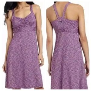 PRANA AMAYA SPACE DYE EGG PLANT RACERBACK SUNDRESS